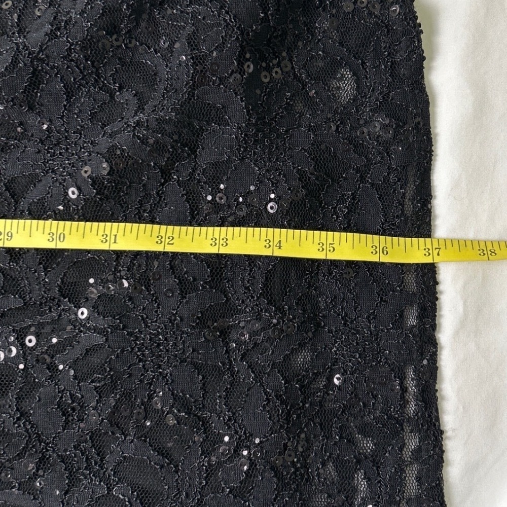 Tiana Womens Black Lace Sequin Sheer Midi Dress Size 12 Fairy Whimsygoth Party - Picture 7 of 9
